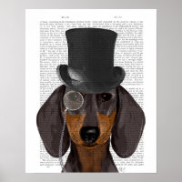 Dachshund, Formal Hound and Hat