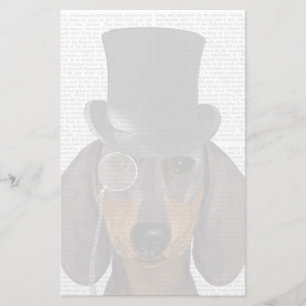 Dachshund, Formal Hound and Hat Stationery