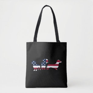 Dachshund Fourth 4th Of July Patriotic Wiener Dogs Tote Bag