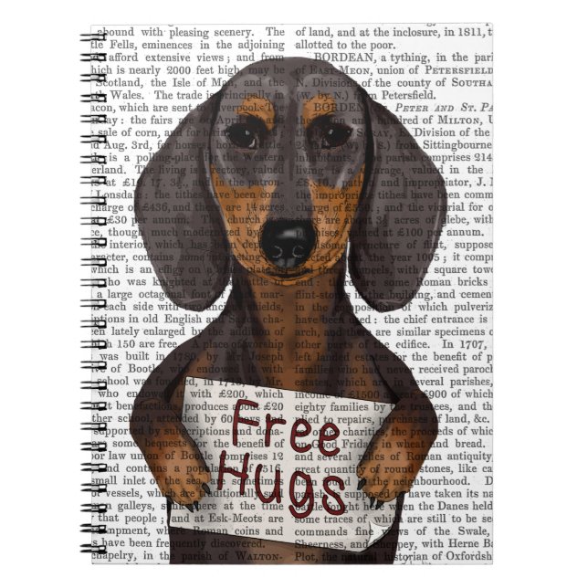 Dachshund Free Hugs Notebook (Front)