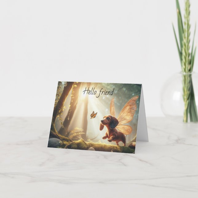 Dachshund Friend Greeting Card (Front)