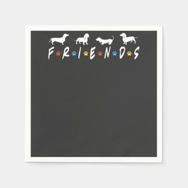 Dachshund Friends Napkin (Front)