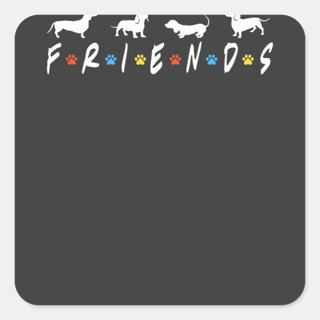 Dachshund Friends Square Sticker (Front)