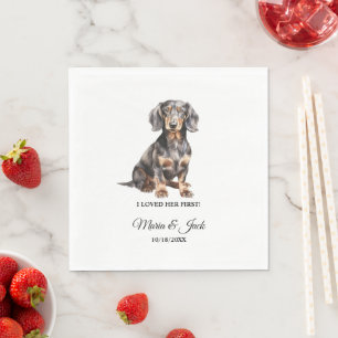 Dachshund Full Colour Pet Wedding Napkin