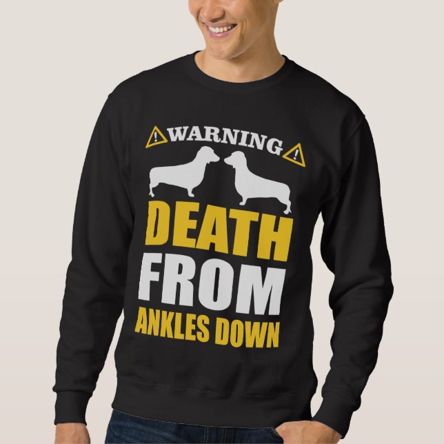 Dachshund Funny Warning For Dog Lovers Sweatshirt (Front)