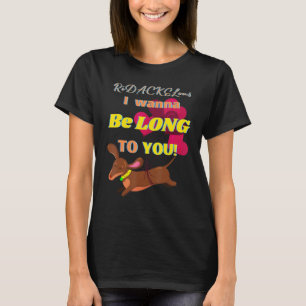 DACHSHUND FUNNY WIENER DOG PET CUTE VALENTINE HEA T-Shirt