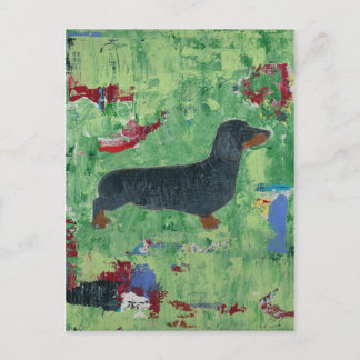 Dachshund Gifts Wiener Dog Modern Abstract Art Postcard