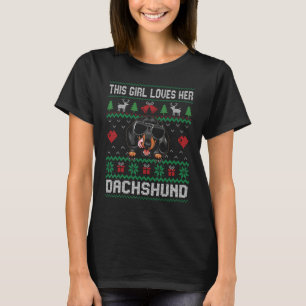 Dachshund Girl Cool Ugly Christmas for Dog Mom T-Shirt