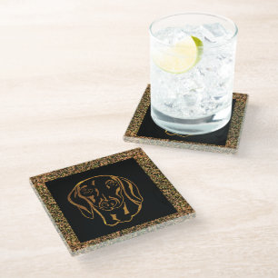 DACHSHUND GLASS COASTER