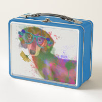 Dachshund & Glasses Rainbow Splash