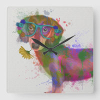 Dachshund & Glasses Rainbow Splash