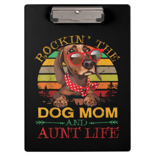 Dachshund Glasses Rockin Dog Mom Gift For Aunt Clipboard