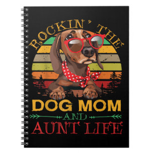 Dachshund Glasses Rockin Dog Mom Gift For Aunt Notebook