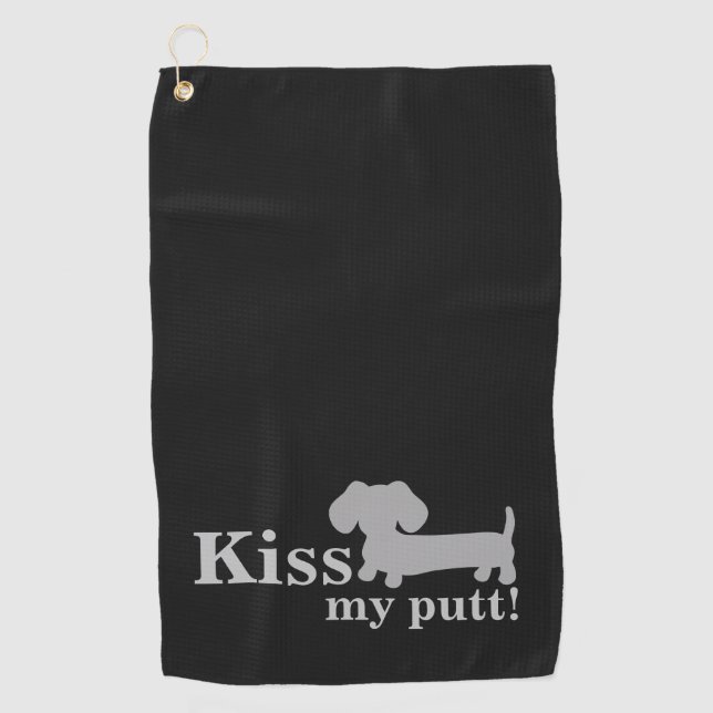 Dachshund Golf Serviette Funny Embrasser Mon chien (Devant)