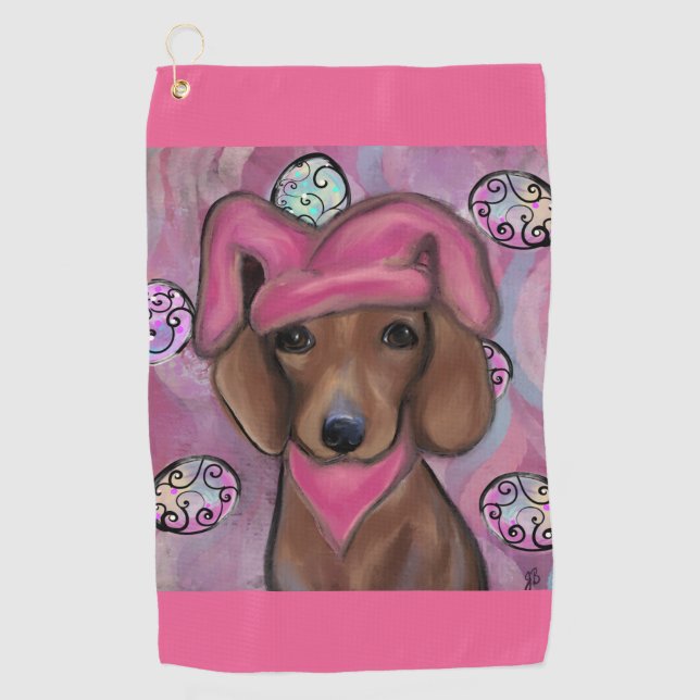 Dachshund           golf towel (Front)