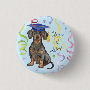Dachshund Graduate 1 Inch Round Button