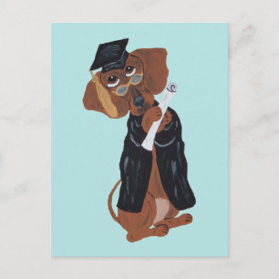Dachshund Graduate Holiday Postcard