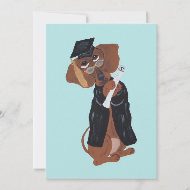 Dachshund Graduate Invitation (Front)