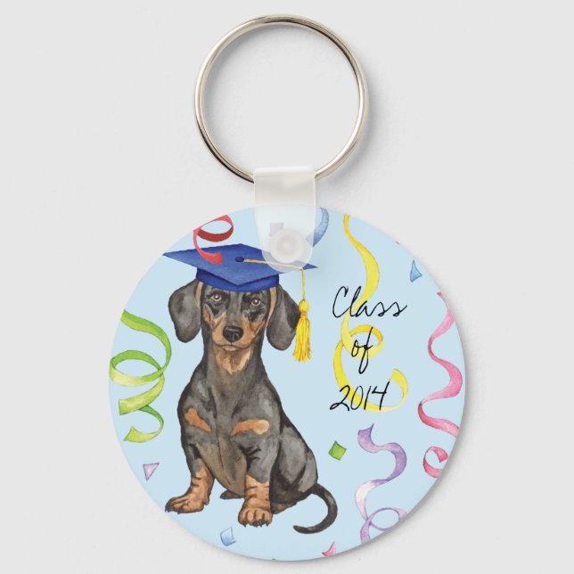 Dachshund Graduate Keychain (Front)