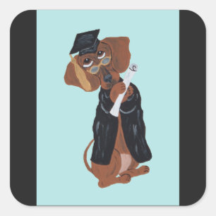 Dachshund Graduate Square Sticker