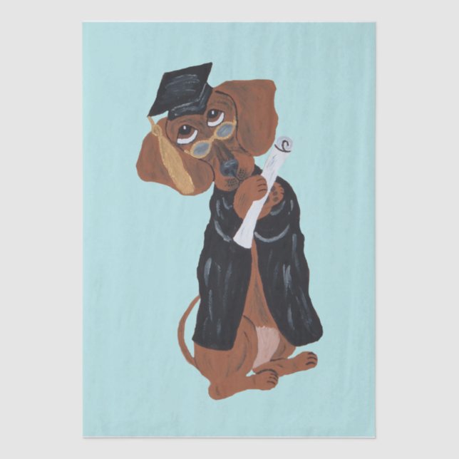 Dachshund Graduate Tissue Paper (Front)