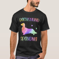 Dachshund Grandma Wiener Dog Nana Rainbow Watercol