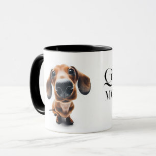 Dachshund gros plan Mug avec votre nom
