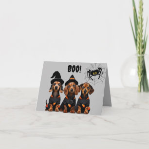 Dachshund Halloween Card