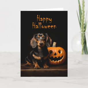 Dachshund Halloween Card