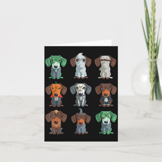 Dachshund Halloween Card (Front)