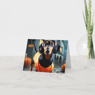 Dachshund Halloween Card Invitation