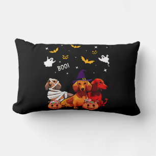 Dachshund Halloween Dog Lover Lumbar Pillow