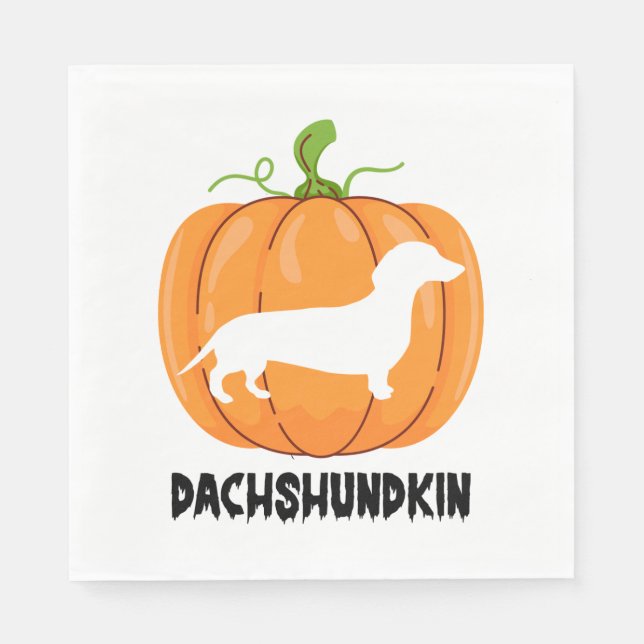 Dachshund Halloween Dog Napkin (Front)