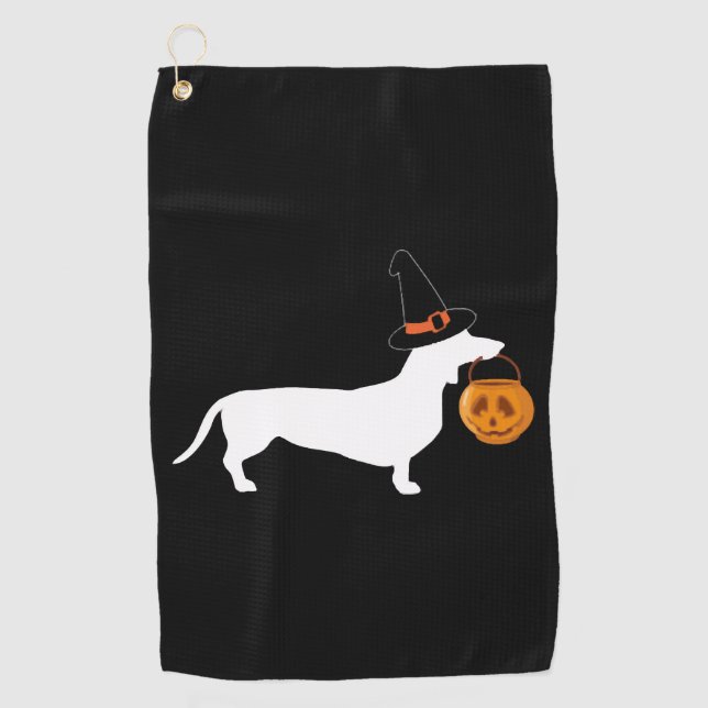 (Dachshund Halloween) Golf Towel (Front)