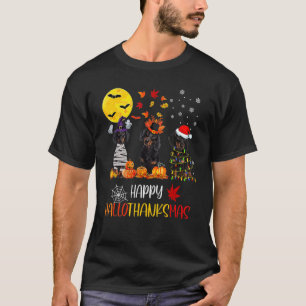 Dachshund Halloween Happy HalloThanksMas Autumn Th T-Shirt
