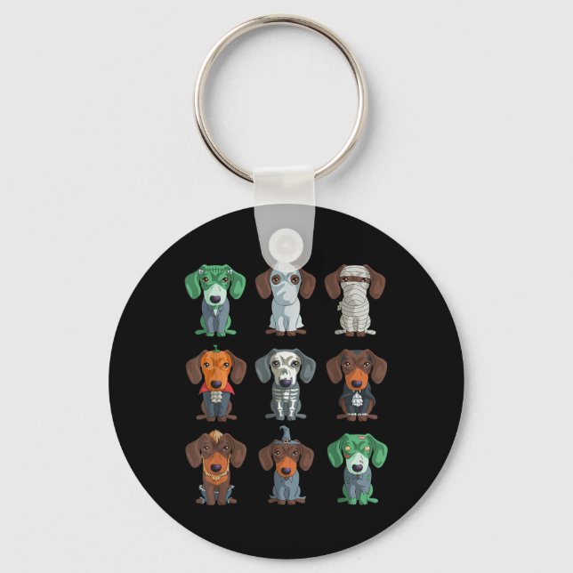 Dachshund Halloween Keychain (Front)
