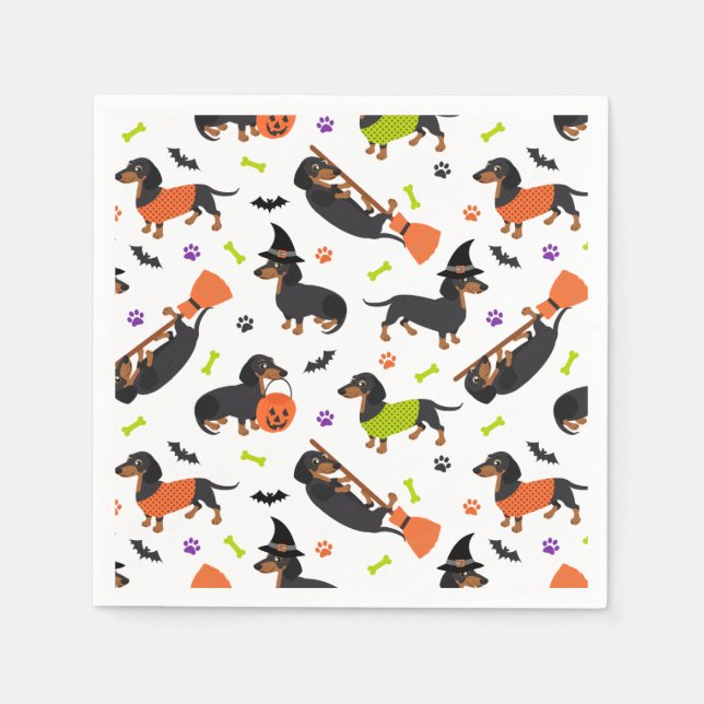 Dachshund Halloween Napkin (Front)