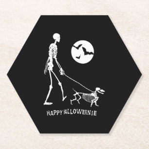 Dachshund Halloween Paper Coaster