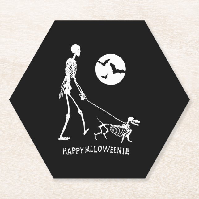 Dachshund Halloween Paper Coaster (Front)
