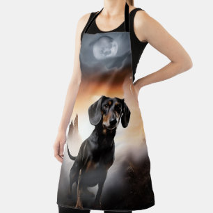 Dachshund Halloween Scary Apron