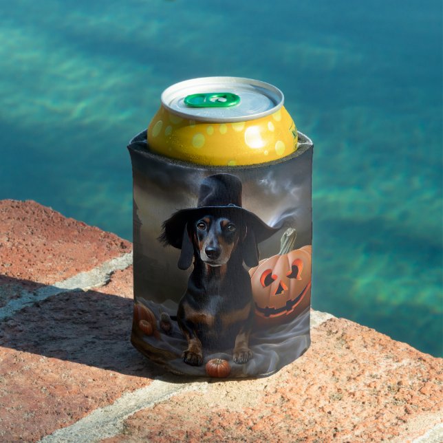 Dachshund Halloween Scary Can Cooler (In Situ Pool)