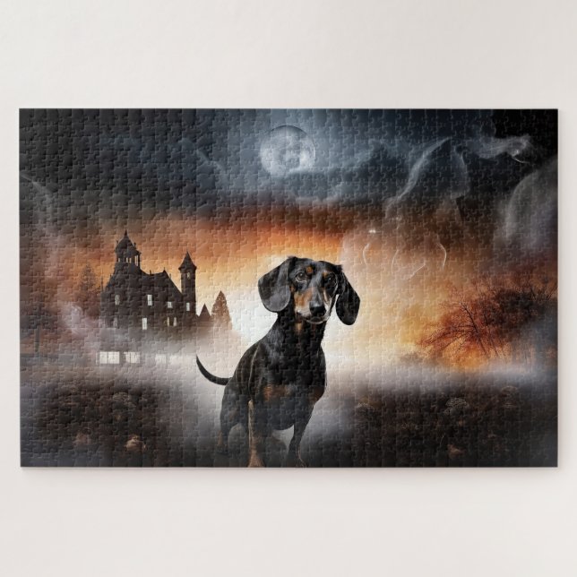 Dachshund Halloween Scary Jigsaw Puzzle (Horizontal)
