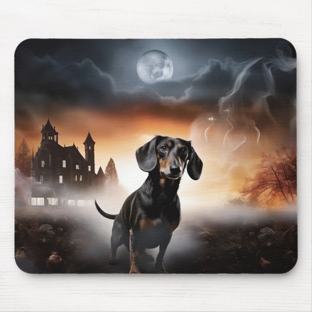 Dachshund Halloween Scary Mouse Pad (Front)
