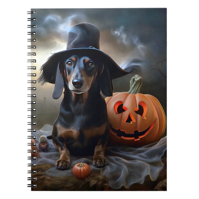 Dachshund Halloween Scary Notebook (Front)
