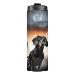 Dachshund Halloween Scary Thermal Tumbler