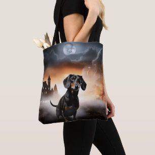 Dachshund Halloween Scary Tote Bag