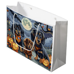 Dachshund Halloween Spooky Large Gift Bag