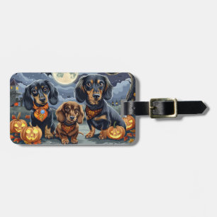 Dachshund Halloween Spooky  Luggage Tag