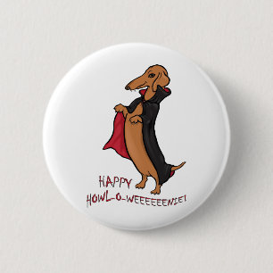 Dachshund Halloween Vampire 2 Inch Round Button