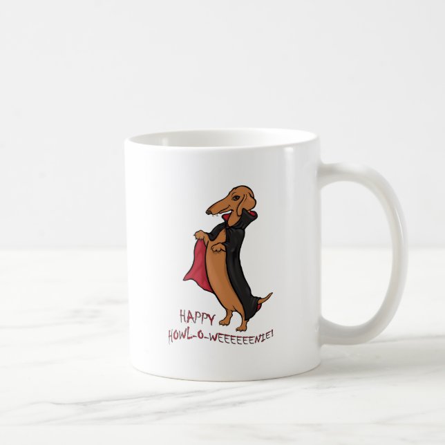 Dachshund Halloween Vampire Coffee Mug (Right)
